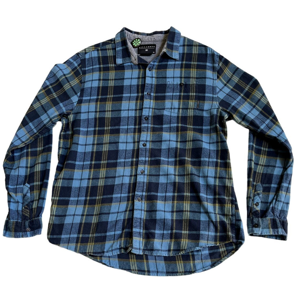 Billabong Blue Plaid Flannel Shirt